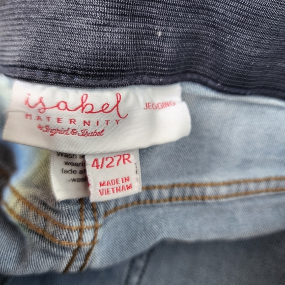 Isabel Maternity By Ingrid  Jeggings Jeans Womens Blue Denim Raw Sz 4 27R - Picture 5 of 10